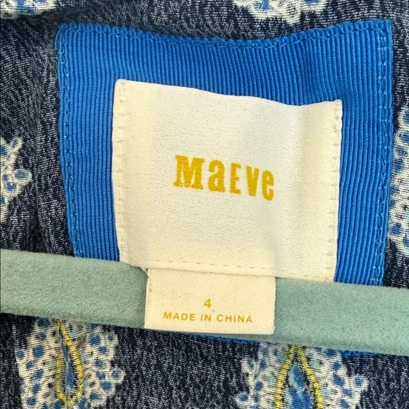 Maeve Asymmetrical Dress in Navy and Light Blue - Picture 2 of 5